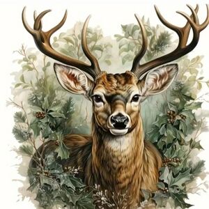 11.8x11.8" Forest Buck DIY Diamond Art Painting Kit- Brown and Green